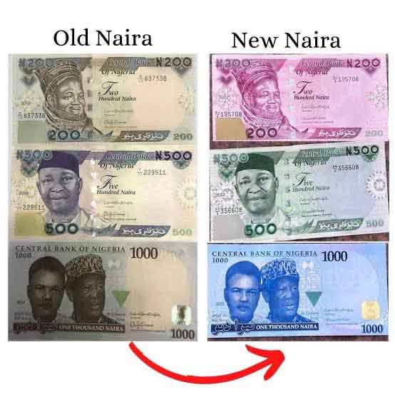 old and new naira note. Old Naira notes