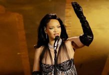 Rihanna Performs "Lift Me Up" At The Oscars In 2023.