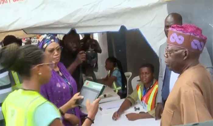 Bola Ahmed Tinubu votes in Lagos 