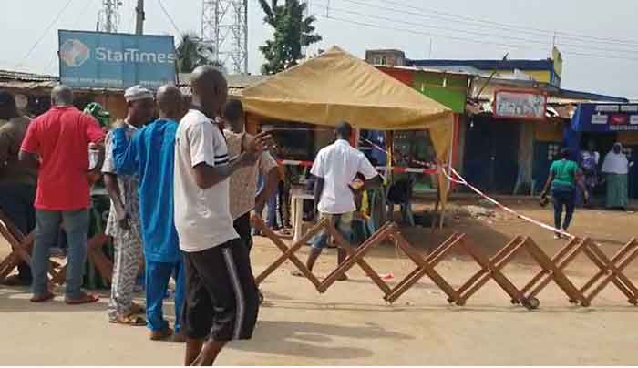 Voting process at Ibafo Police Station