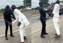 Police assaulting man in Rivers