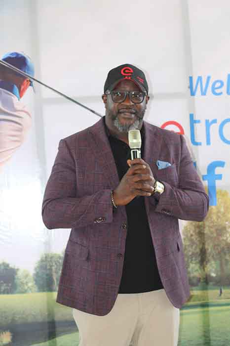 eTranzact MD/CEO, Niyi Toluwalope, speaks at the closing ceremony of the eTranzact Golf Classic held at Lakowe Lakes and Golf Resort, Lagos.