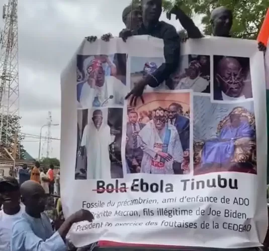 Ebola Tinubu: Niger Protesters Give President Tinubu New Name