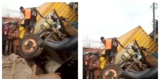 Container Falls Off Trailer, Crushes Woman To Death In Anambra