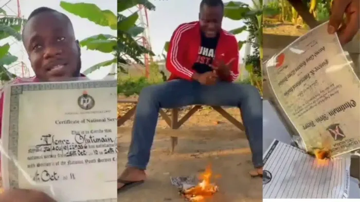 VIDEO: See Why This Nigerian Graduate Burnt His WAEC, JAMB, NYSC Certificates