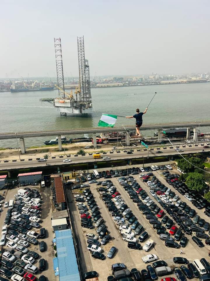 Man Who Walked On Rope Across Bridge In Lagos - Jaan Roose