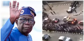 Reactions As Nigerians Storm Tinubu’s Home For Christmas