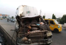 One Injured As Bus Rams Into Truck In Lagos