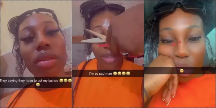 Nigerian Lady In Pain As Immigration Officer Trims Her Eyelashes During Passport Renewal
