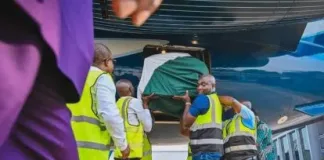 Tears As Late Governor Akeredolu’s Remains Arrive Nigeria
