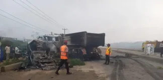 Lagos: Three Die As Truck Crushes Okada Plying wrong way