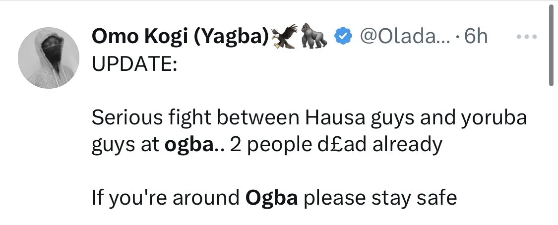 Ogba: Market Shut Down As Hausa, Yoruba Clash, Two Feared Dead 