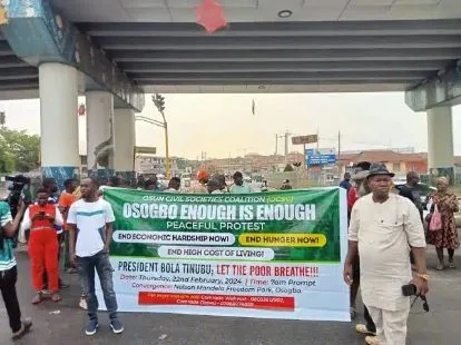 Osun CSOs Stage Protest, Call On Tinubu To Alleviate Nigerians Hardship 