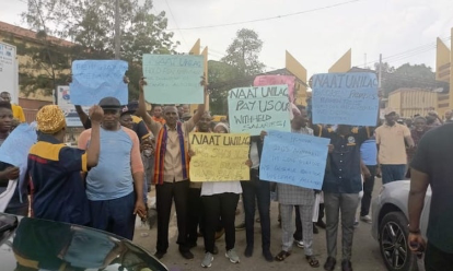 UNILAG Gate Blocked As SSANU, NASU, NAATS Stage Protest