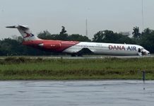 VIDEO: How Bad Weather Pushed Dana Air Plane Off Lagos Airport Runway