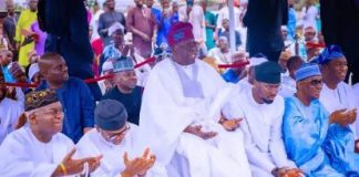 President Tinubu Joins Muslim Faithful In Lagos For Eid Prayers