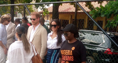 Prince Harry, Meghan Arrive Lagos State 