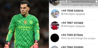 Ederson Reveals Texts Arsenal Fans Sent After Number Leaked