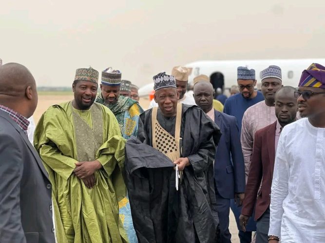 Ganduje Storms Kano For Mother-In-Law's Funeral