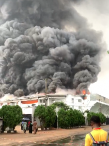 PICTURES: Fire Destroys Christ Embassy HQ in Lagos