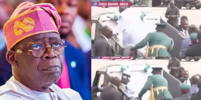 #DemocracyDay: ‘I Did My Dobale’ – Tinubu Explains Fall At Eagles Square