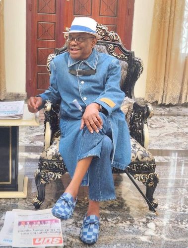 Photos: Wike Trends After Rocking $1,402 Versace Denim Outfit