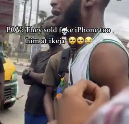 Lagos Big Boy In Tears After Buying Fake iPhone 13 Pro Max In Ikeja