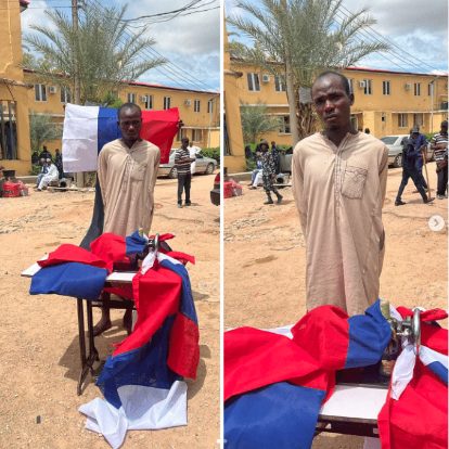 Photo: DSS Arrest Tailor Making Russia Flags For #EndBadGovernance Protesters