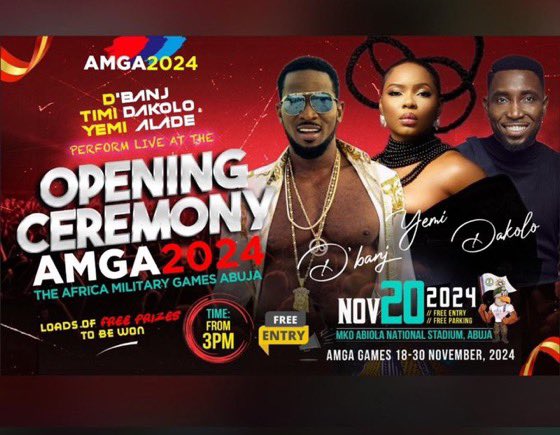 D’banj, Yemi Alade, Olamide To Perform At African Military Games Opening Ceremony