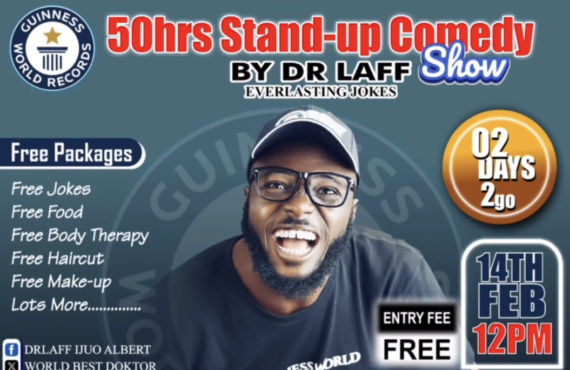 Guinness World Record: Nigerian Comedian Completes 50-Hour Stand-Up Comedy Feat