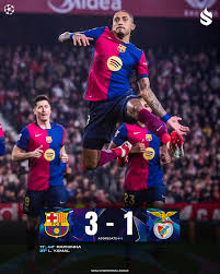 BARCELONA QUALIFIES FOR CHAMPIONS LEAGUE QUARTER FINALS