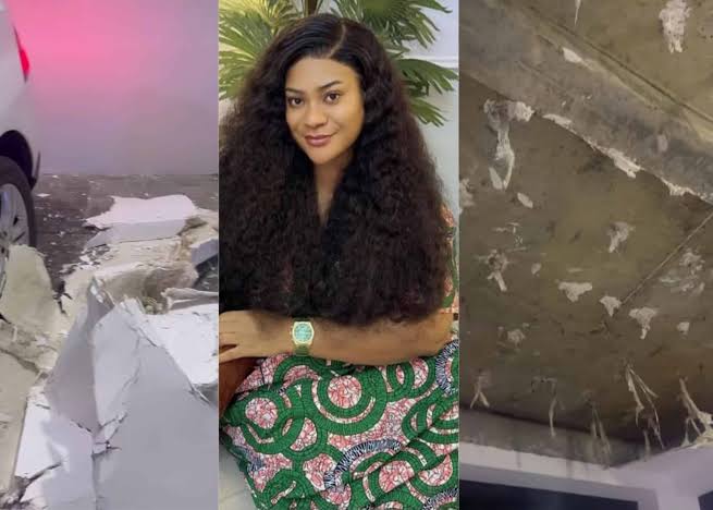 Actress Nkechi Blessing Escapes Ceiling Collapse Incident