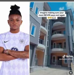 Super Falcons’ Uchenna Kanu Gifts Mother Brand-New House In Plateau State