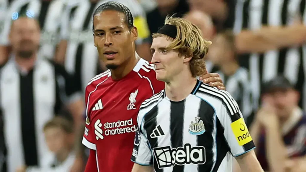 Van Dijk Reveals What He Said to Gordon After Red Card Tackle