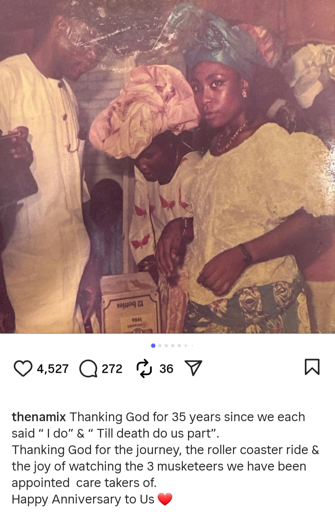 Burna Boy's Mom: Bose Ogulu Marks 35th Wedding Anniversary