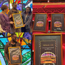 Adekunle Gold Receives Plaque After Making History at Wole Soyinka Centre