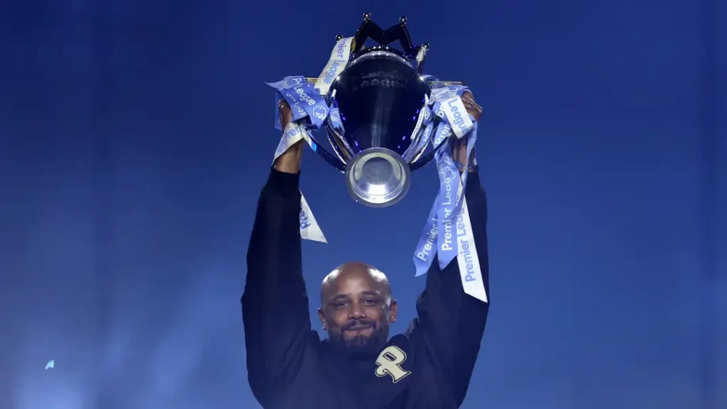 Kompany Lifts PL Trophy In Man City Return